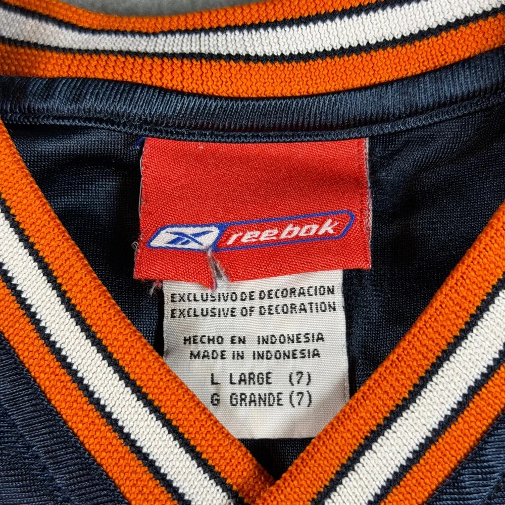 Reebok Chicago Bears Youth Jersey Navy Blue Orange Size Large 7 Football Mesh